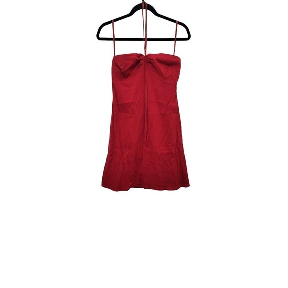 LOFT/ANN TAYLOR MINI STRAPLESS COCKTAIL TIE ON NECK RES  DRESS - Picture 1 of 8